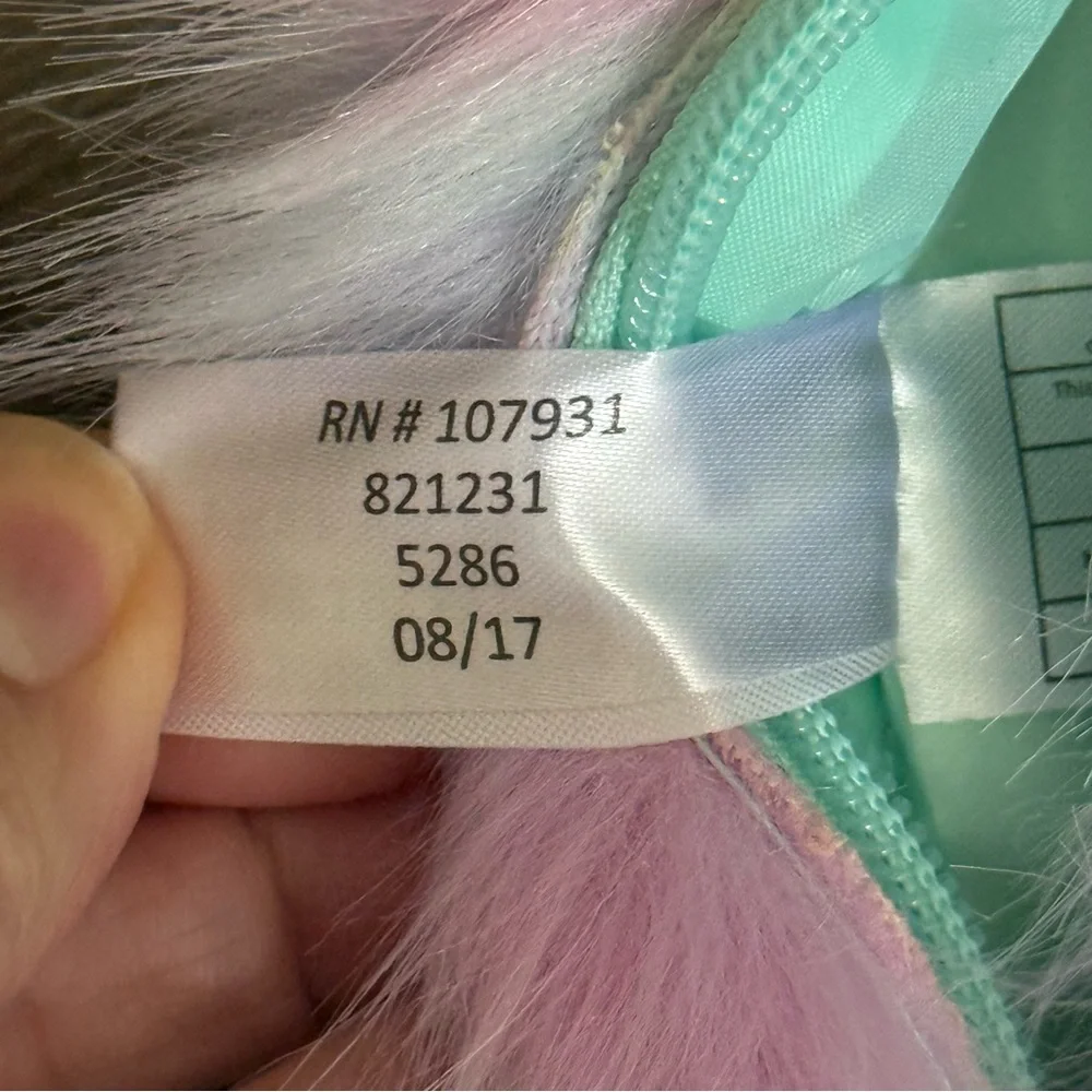 NWOT Justice Furry Unicorn Mini Backpack with Adjustable Straps